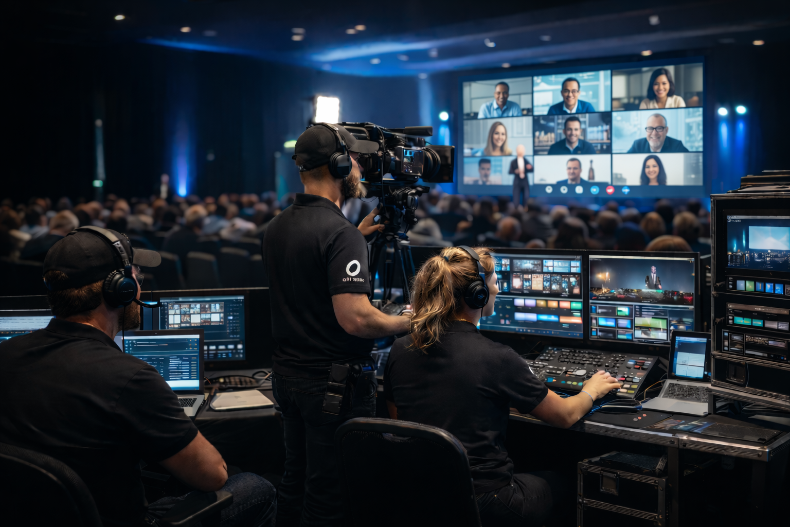 A user booking a webcast crew